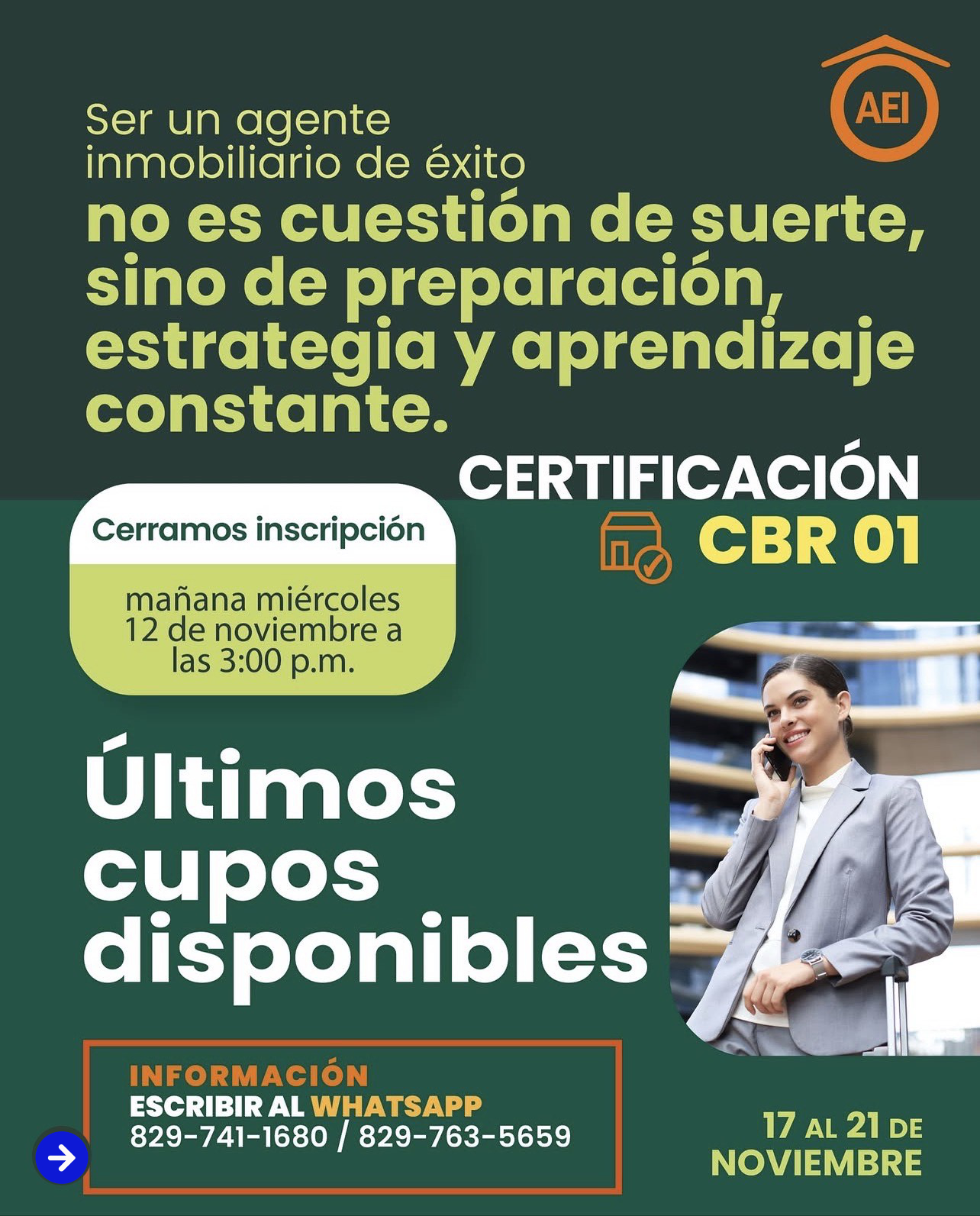 Última llamada para inscribirte en la Certificación CBR01