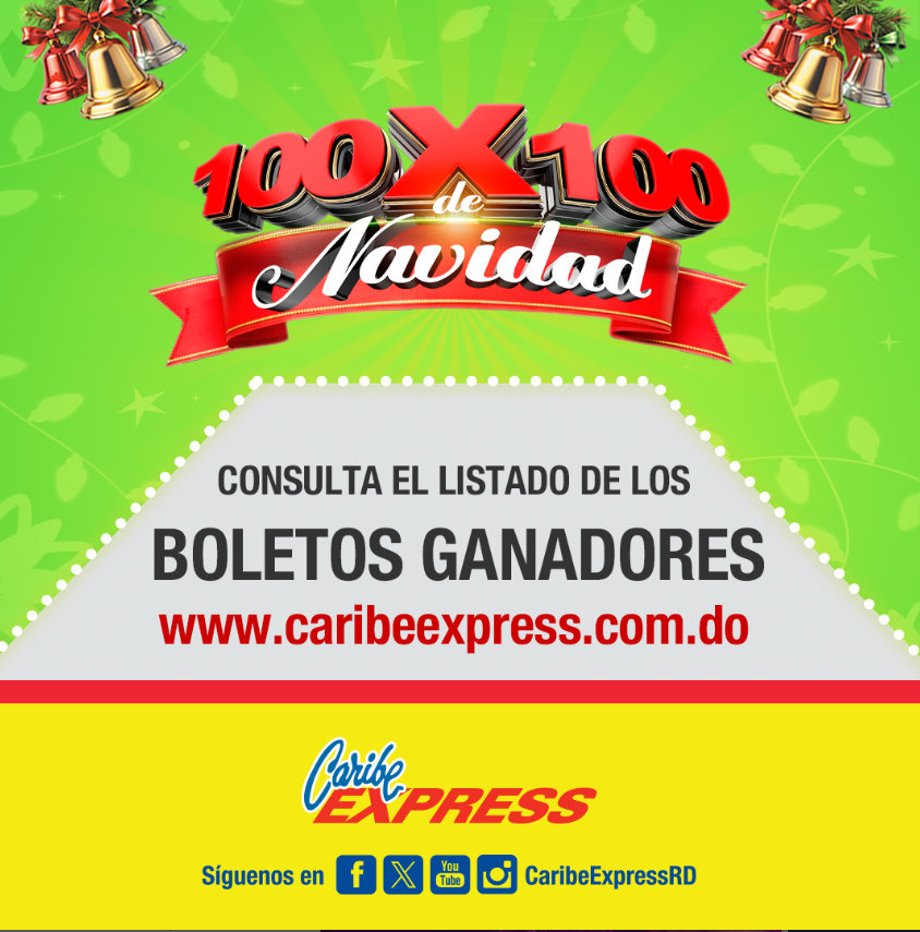 Boletos Ganadores Sorteo 100 X 100 de Navidad 2024