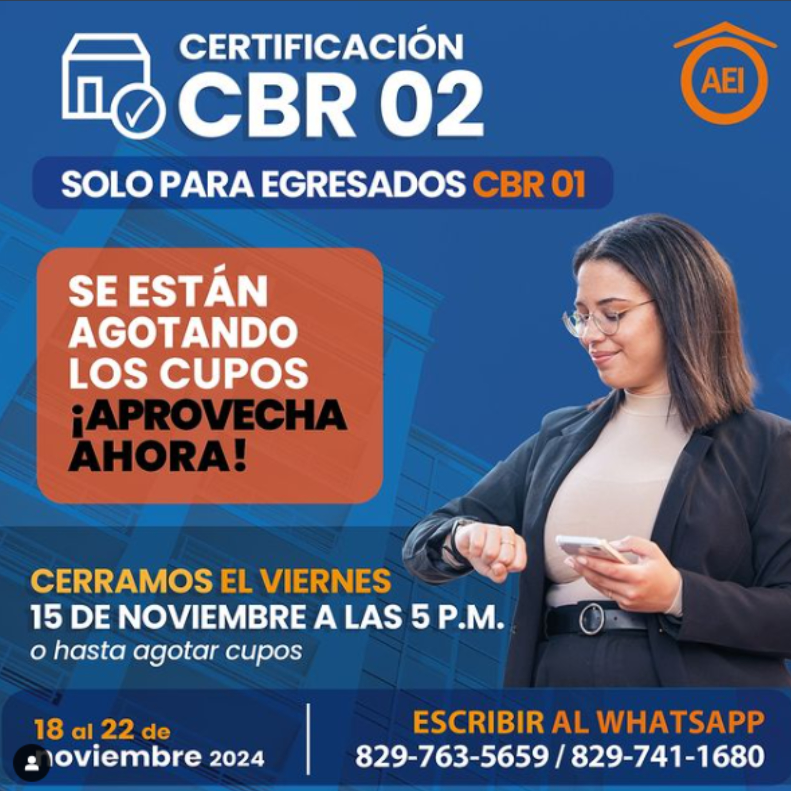 QUEDAN POCOS CUPOS CBR-02